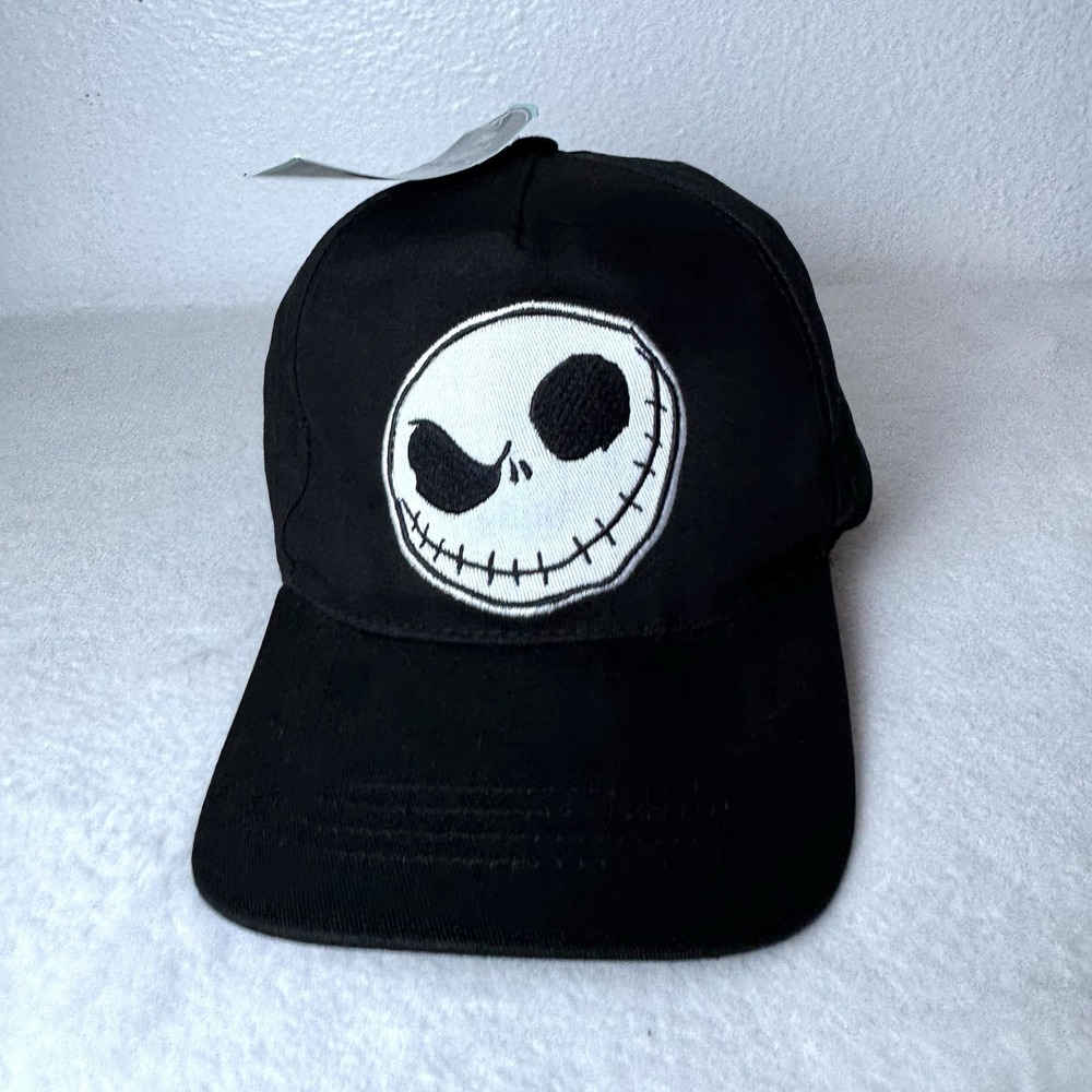Jack Skellington Nightmare Before Christmas Black Hat Cap Snapback Disney New